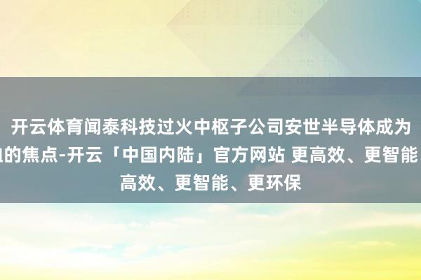 开云体育闻泰科技过火中枢子公司安世半导体成为大家体恤的焦点-开云「中国内陆」官方网站 更高效、更智能、更环保