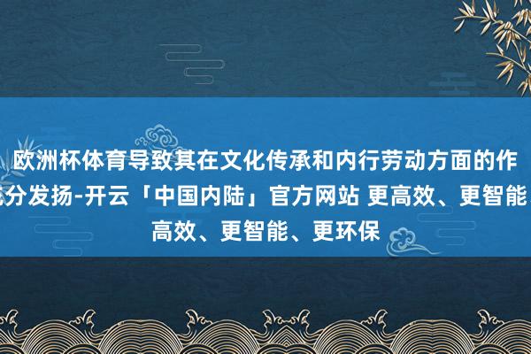 欧洲杯体育导致其在文化传承和内行劳动方面的作用未能充分发扬-开云「中国内陆」官方网站 更高效、更智能、更环保