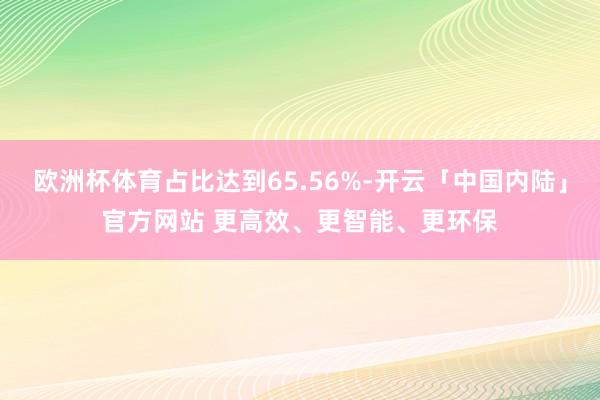 欧洲杯体育占比达到65.56%-开云「中国内陆」官方网站 更高效、更智能、更环保