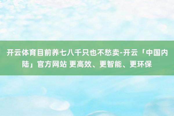 开云体育目前养七八千只也不愁卖-开云「中国内陆」官方网站 更高效、更智能、更环保